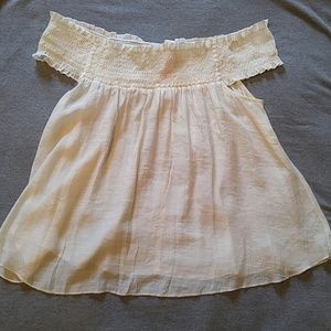 Off -the-shoulder beige top